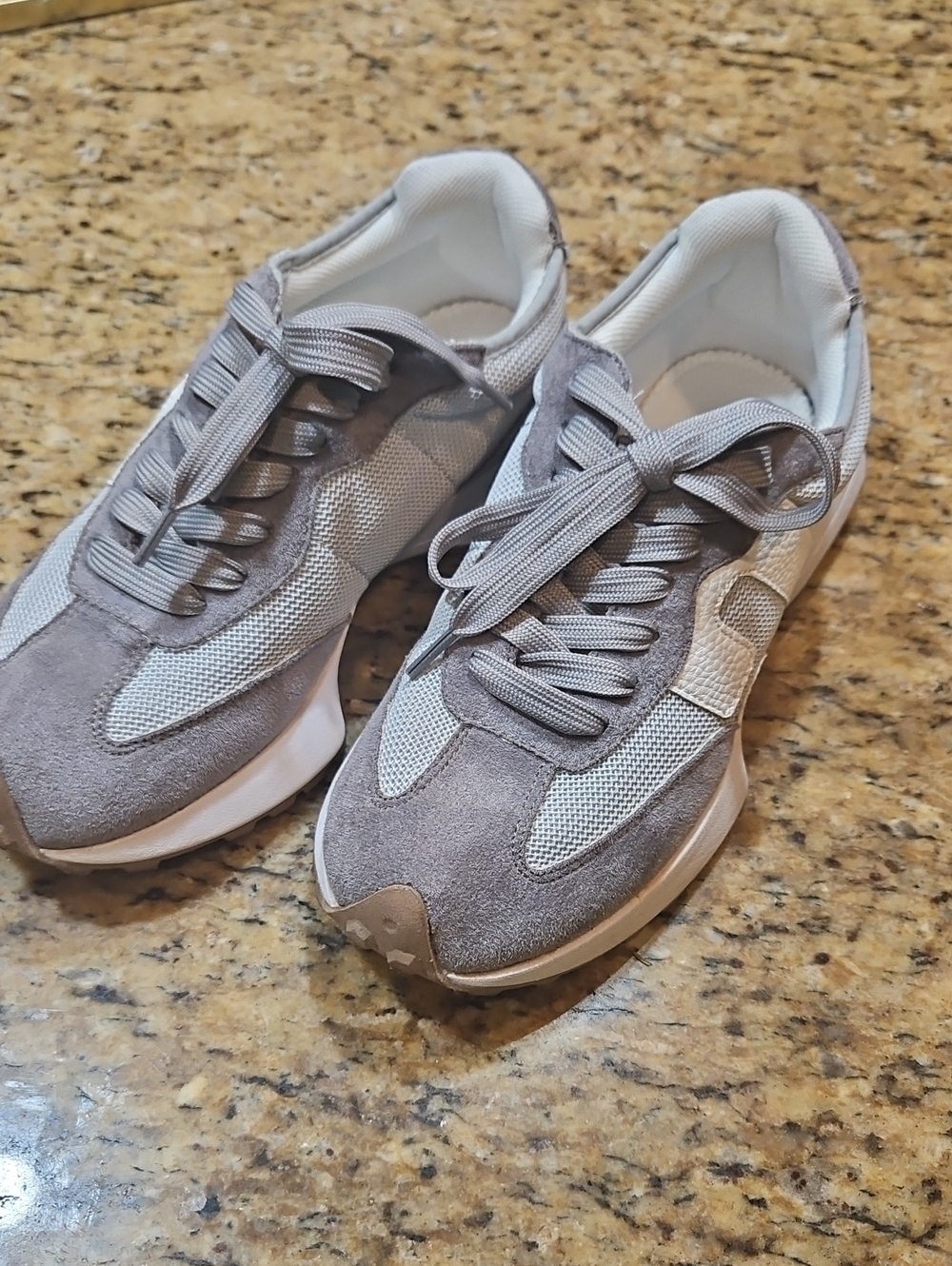 Women's Hey Girl Shoes Gray Suede & Mesh Casual Sneakers